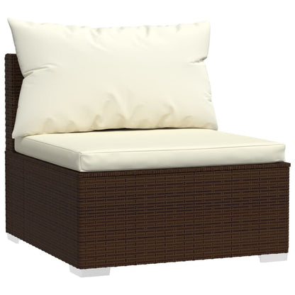 Haveloungesæt 4 Dele Med Hynder Polyrattan - Billede 5