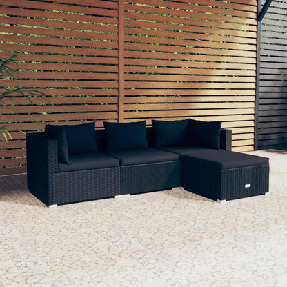 Loungesæt Til Haven 4 Dele Med Hynder Polyrattan - Variant 3101640