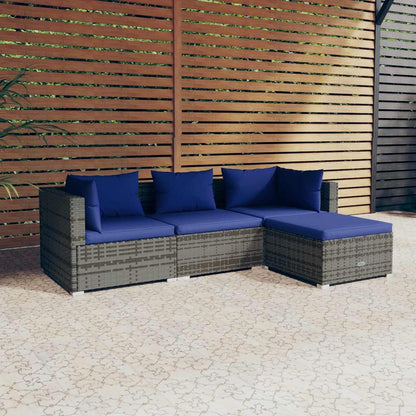 Loungesæt Til Haven 4 Dele Med Hynder Polyrattan - Variant 3101646