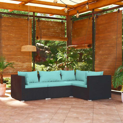 Loungesæt Til Haven 4 Dele Med Hynder Polyrattan - Variant 3101673