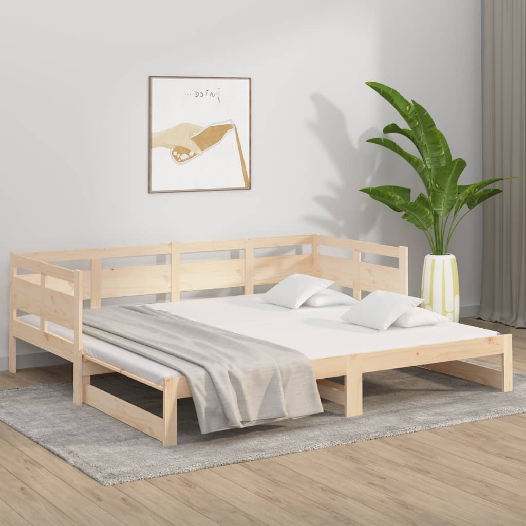 Daybed Med Udtræk 2X(90X200) Cm Massivt Fyrretræ