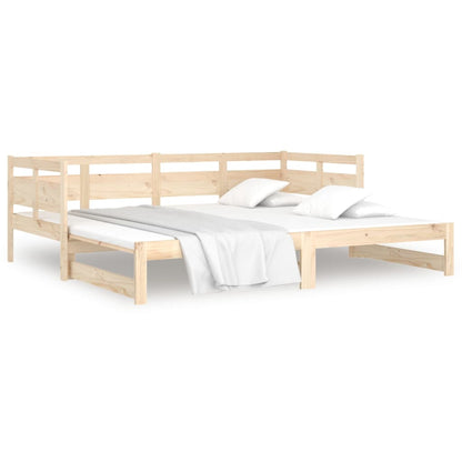 Daybed Med Udtræk 2X(90X200) Cm Massivt Fyrretræ