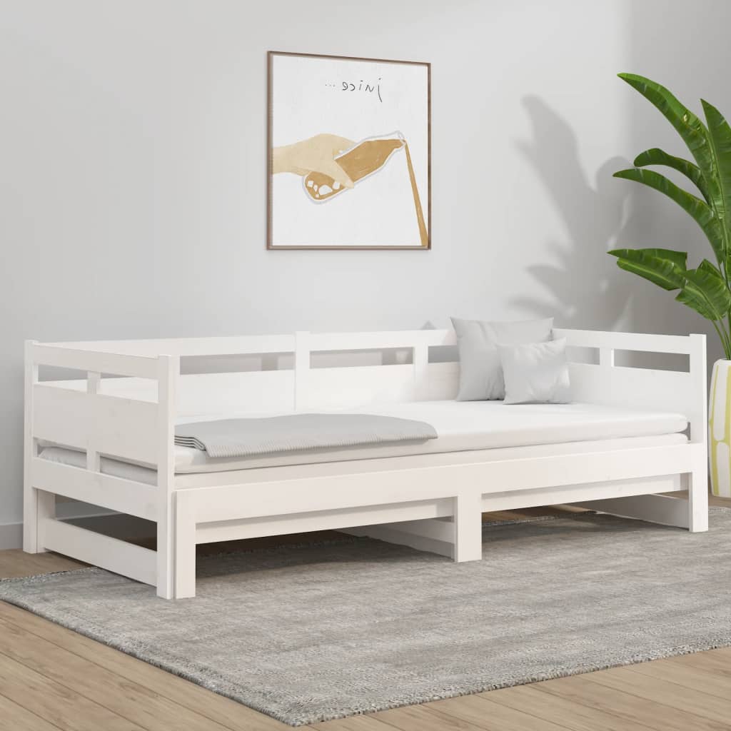 Daybed Med Udtræk 2X(90X200) Cm Massivt Fyrretræ