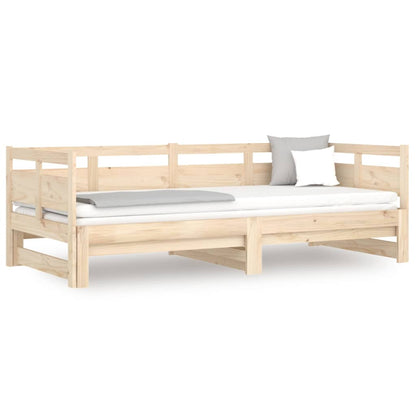 Daybed Med Udtræk 2X(80X200) Cm Massivt Fyrretræ