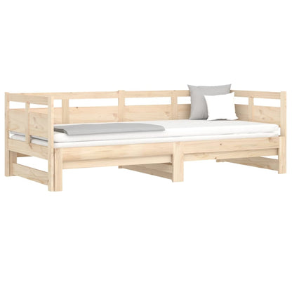 Daybed Med Udtræk 2X(80X200) Cm Massivt Fyrretræ