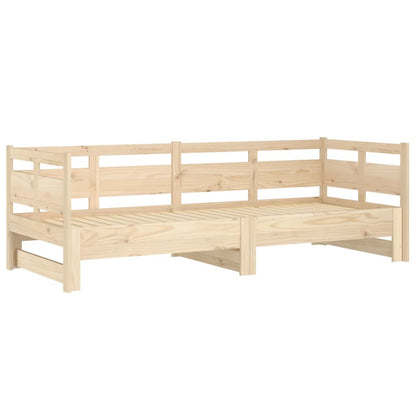Daybed Med Udtræk 2X(80X200) Cm Massivt Fyrretræ