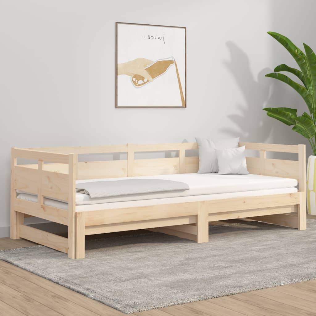 Daybed Med Udtræk 2X(80X200) Cm Massivt Fyrretræ