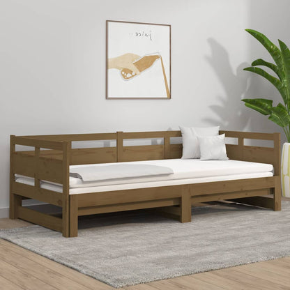 Daybed Med Udtræk 2X(90X200) Cm Massivt Fyrretræ