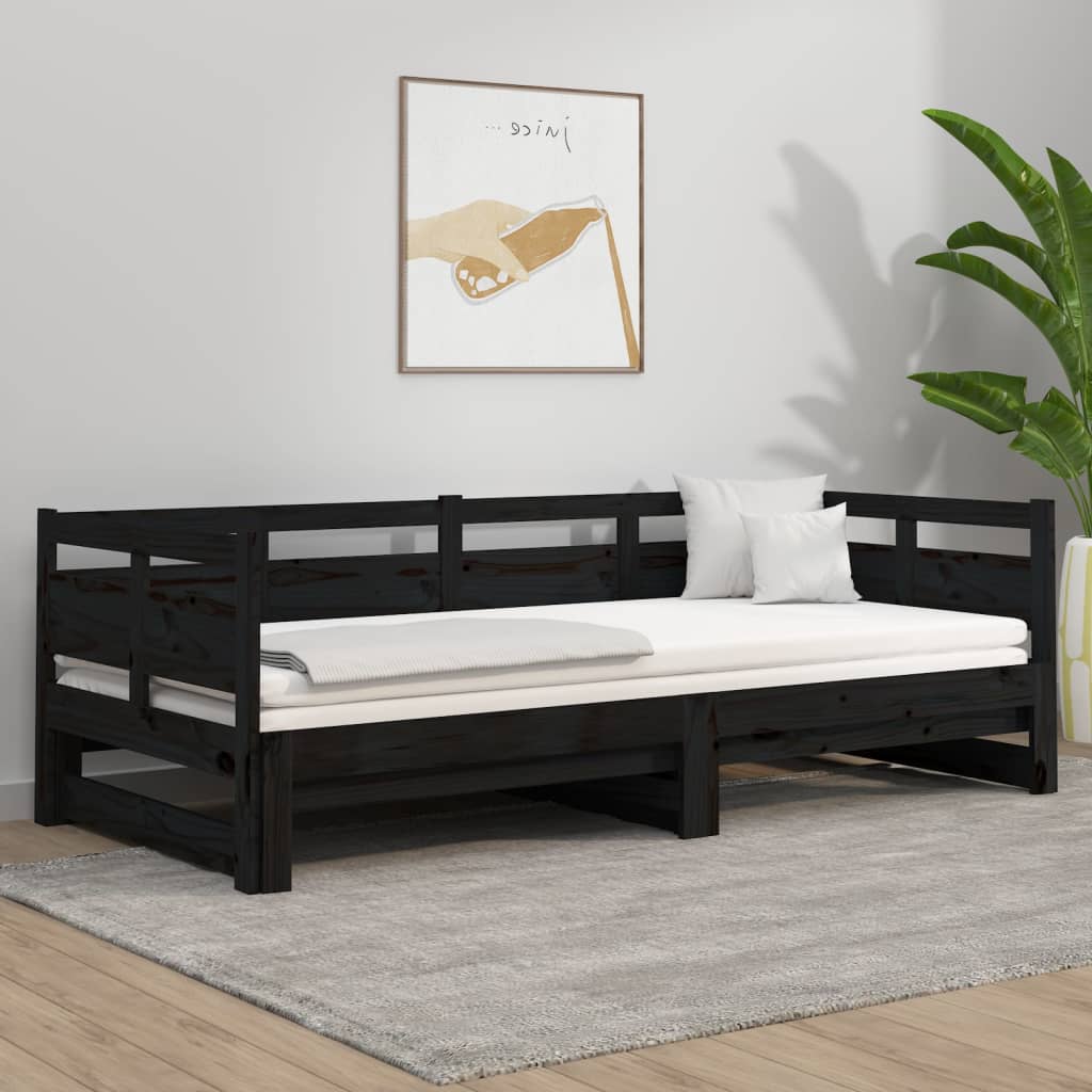 Daybed Med Udtræk 2X(90X200) Cm Massivt Fyrretræ