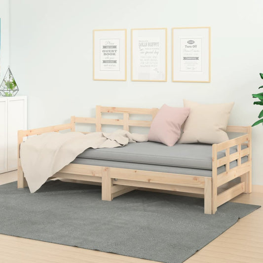 Daybed Med Udtræk 2X(90X200) Cm Massivt Fyrretræ