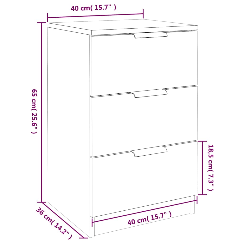 Sengebord 40x36x65 Cm - Billede 10