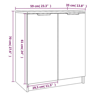Skoskab 59x35x70 Cm Konstrueret Træ - Billede 9