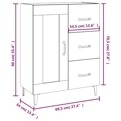 Skænk 69,5x34x90 Cm Konstrueret Træ - Billede 10