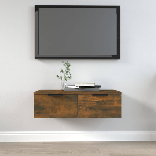 Vægskab 68X30X20 Cm Konstrueret Træ Røget Egetræsfarve