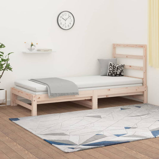 Daybed Med Udtræk 2X(90X200) Cm Massivt Fyrretræ
