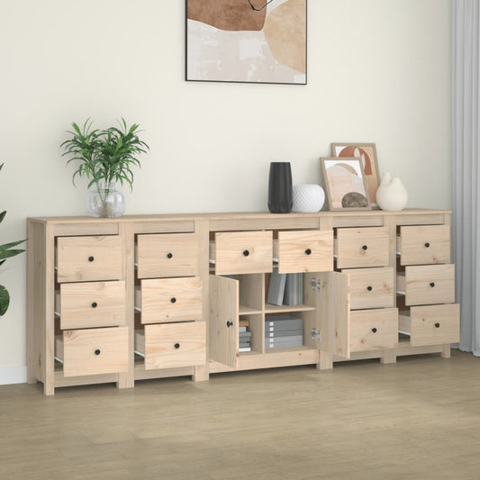 Skænk 230X35X80 Cm Massivt Fyrretræ