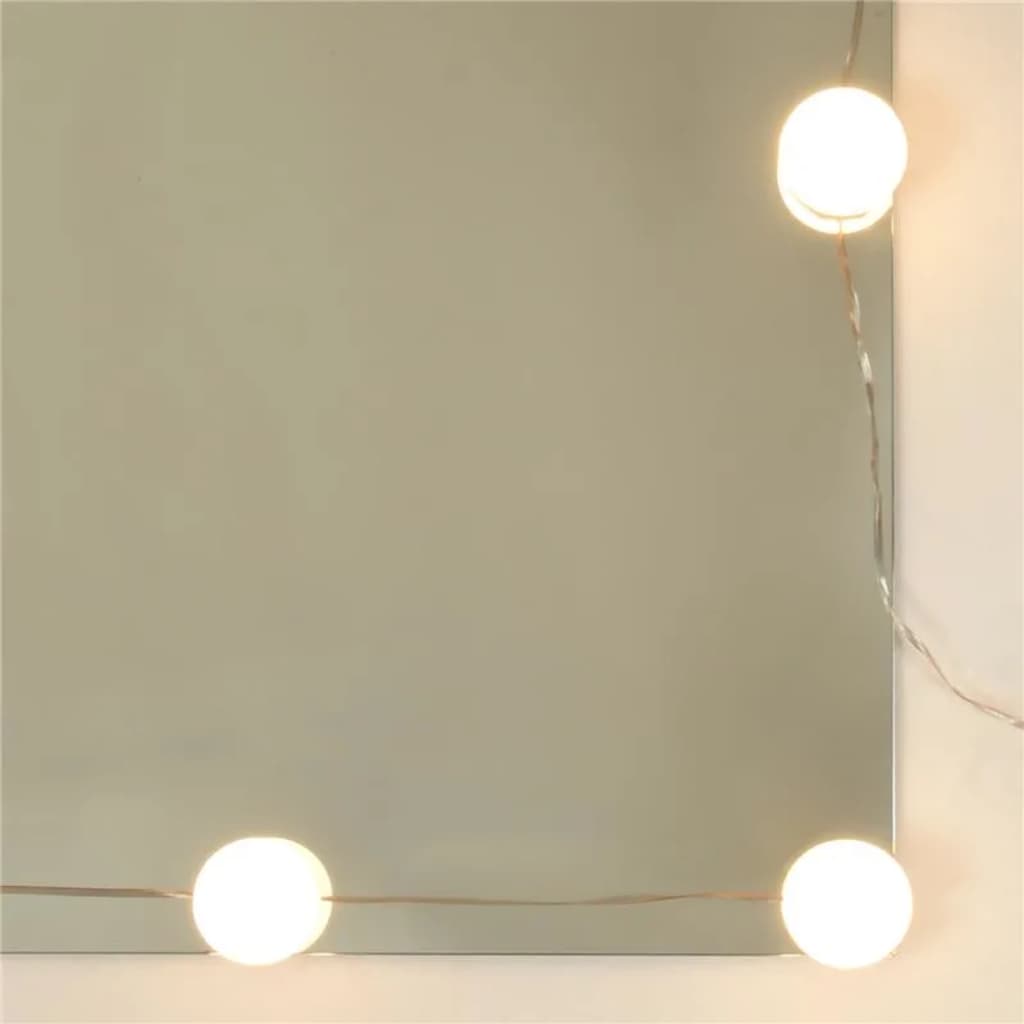 Makeupbordssæt Med LED-lys Konstrueret Træ - Billede 12