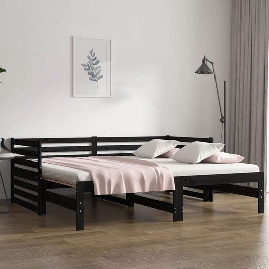 Daybed Med Udtræk 2X(80X200) Cm Massivt Fyrretræ
