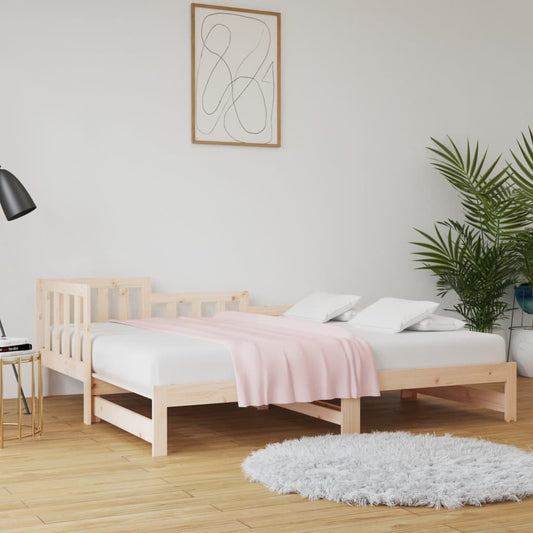 Daybed Med Udtræk 2X(80X200) Cm Massivt Fyrretræ