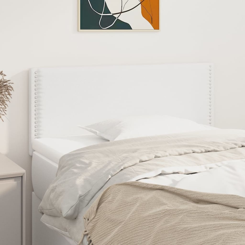 Sengegavle 2 Stk. 80X5X78/88 Cm Kunstlæder Hvid
