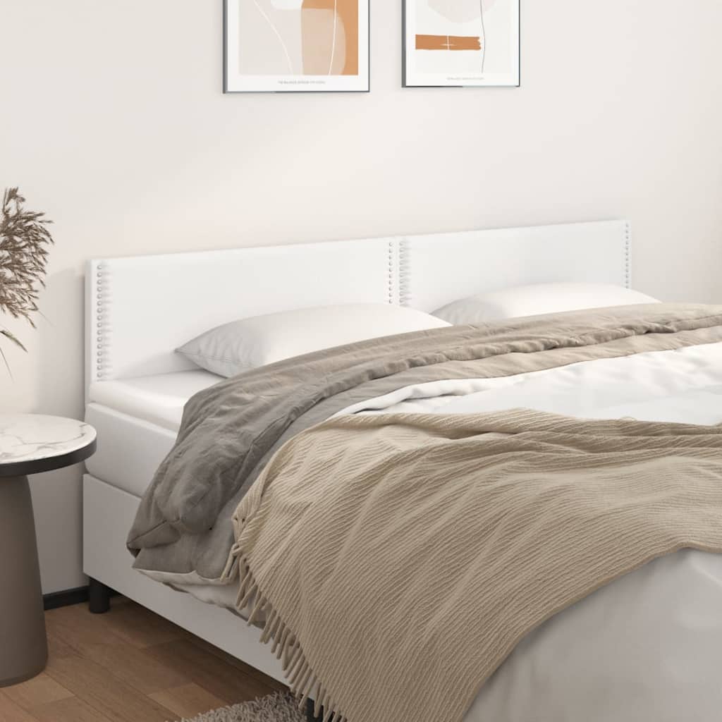 Sengegavle 2 Stk. 80X5X78/88 Cm Kunstlæder Hvid