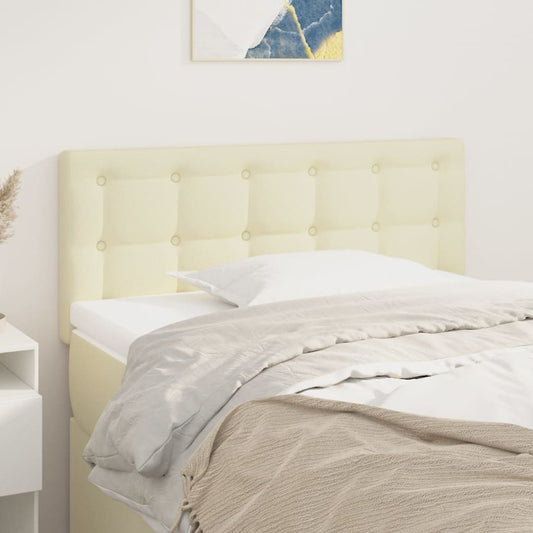 Sengegavl 80X5X78/88 Cm Kunstlæder Farvet Creme