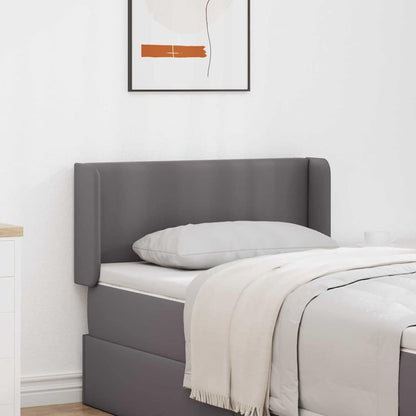 Hovedgærdeører 2 Pcs Grå 40 16 5 Cm Kunstlæder - Hovedbillede