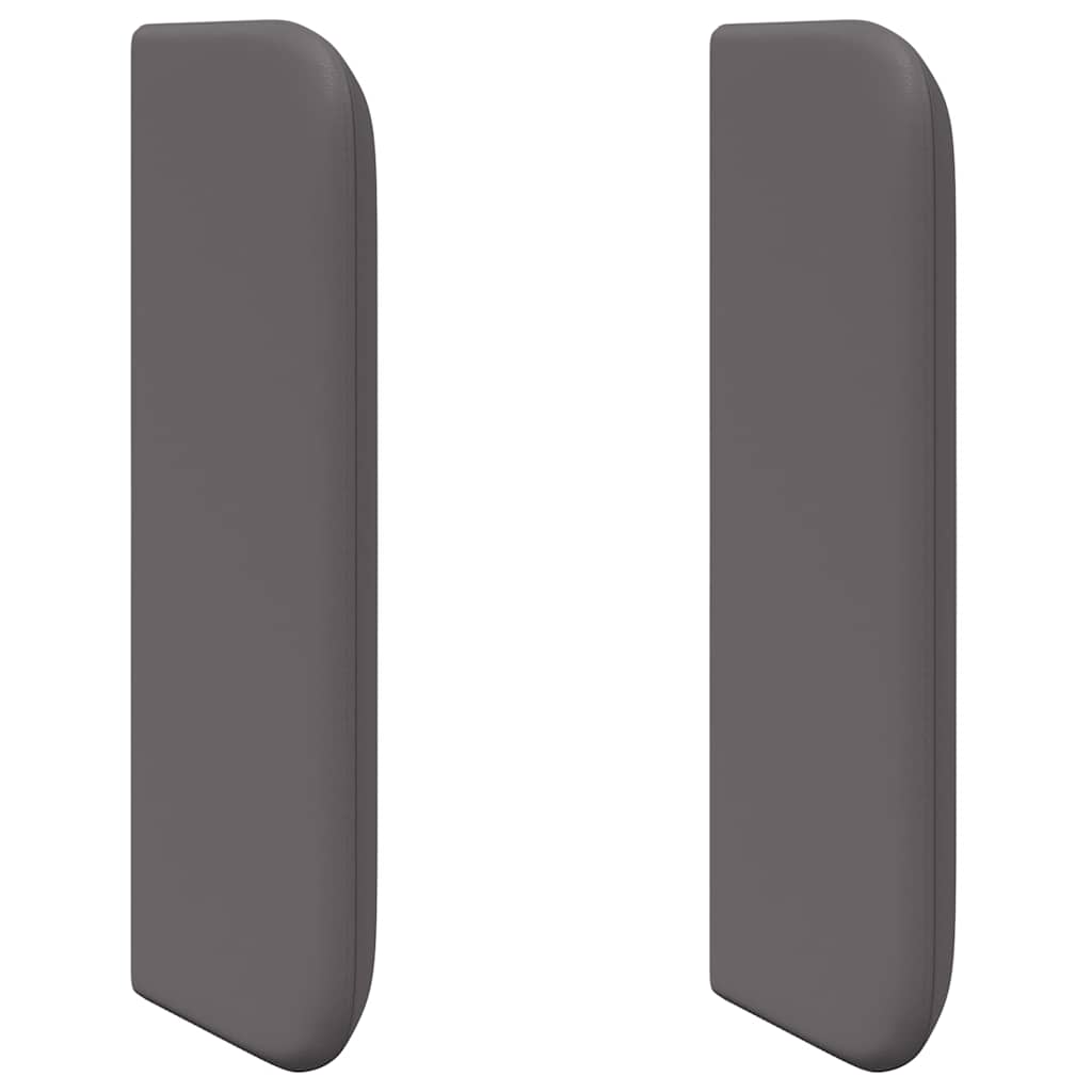 Hovedgærdeører 2 Pcs Grå 40 16 5 Cm Kunstlæder - Billede 2