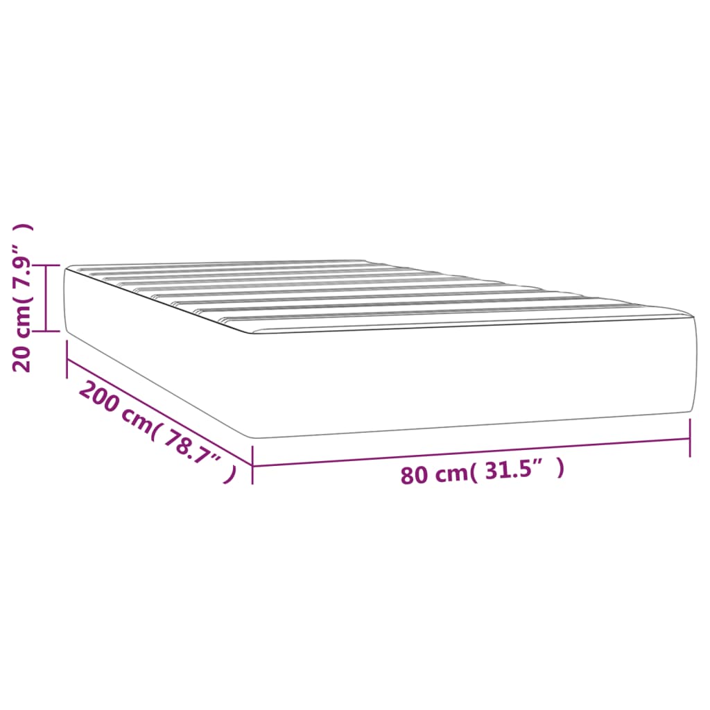 Springmadras Med Pocketfjedre 80X200X20 Cm Stof