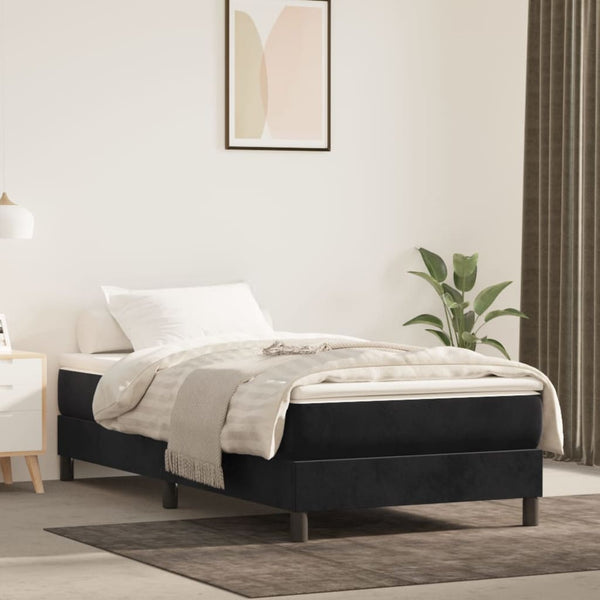 Springmadras Med Pocketfjedre 80X200X20 Cm Fløjl Sort