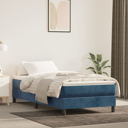 Springmadras Med Pocketfjedre 80X200X20 Cm Fløjl Mørkeblå
