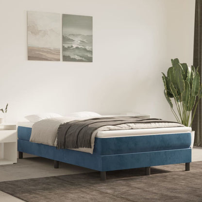Springmadras Med Pocketfjedre 80X200X20 Cm Fløjl Mørkeblå