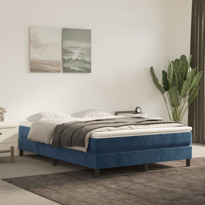 Springmadras Med Pocketfjedre 80X200X20 Cm Fløjl Mørkeblå