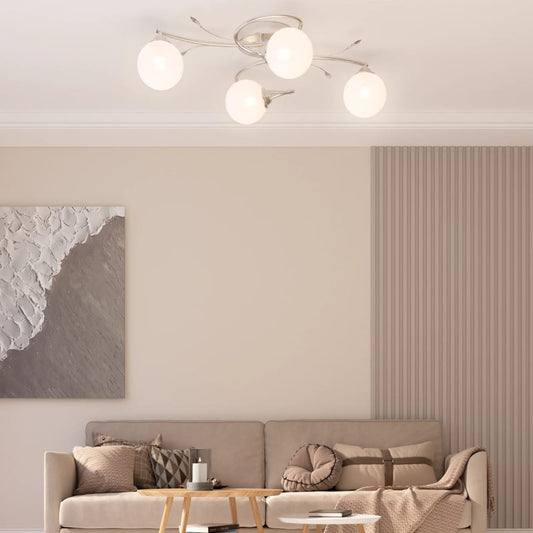 Loftlampe Med Runde Glasskærme Til 4 G9 Led-Pærer