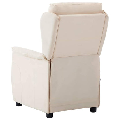 Massagestol Med Pude Creme 67.5 X 93.5 X 101.5 Cm Stof - Billede 3