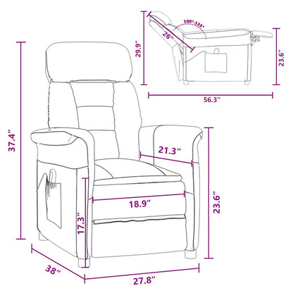 Massagestol Med Pude Brun 70.5 X 96.5 X 95 Cm Kunstlæder - Billede 7
