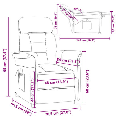 Massagestol 96.5 X 70.5 X 95 Cm Mikrofiber - Billede 7