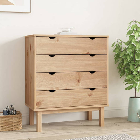 Kommode Otta 76,5X39,5X90 Cm Massivt Fyrretræ