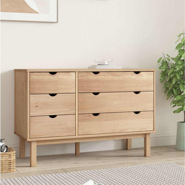 Kommode Otta 111X43X73,5 Cm Massivt Fyrretræ