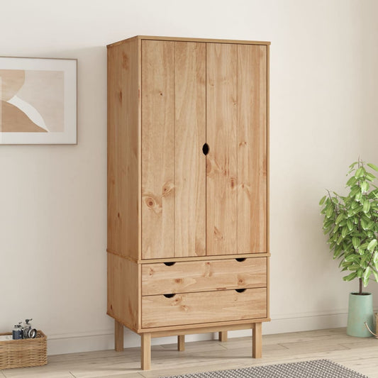 Tøjskab Otta 76,5X53X172 Cm Massivt Fyrretræ