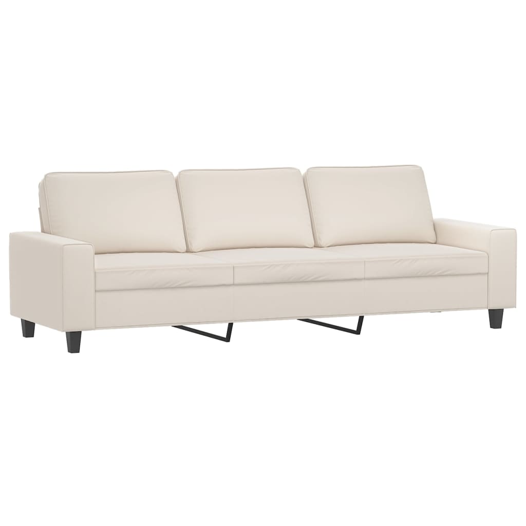 3-personers Sofa 210 Cm Mikrofiberstof Beige - Billede 2