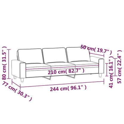 3-personers Sofa 210 Cm Mikrofiberstof Beige - Billede 8