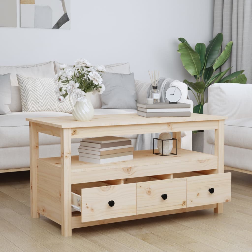 Sofabord 102x49x55 Cm Massivt Fyrretræ - Billede 3