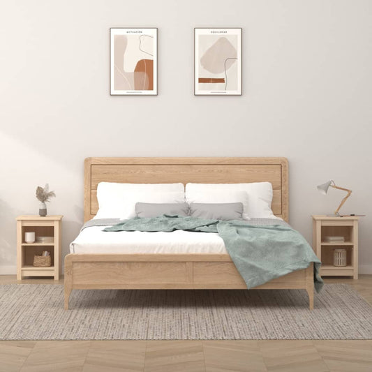 Sengeborde 2 Stk. 40X35X55 Cm Massivt Fyrretræ