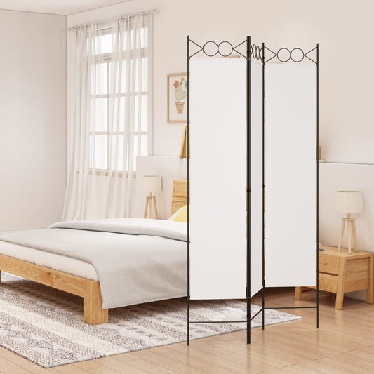 3-Panels Rumdeler Stof Hvid