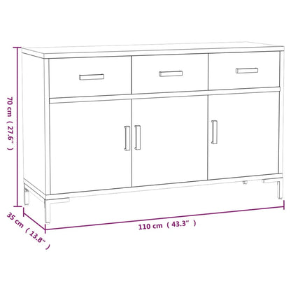 Skænk 110X35X70 Cm Massivt Fyrretræ