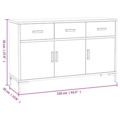 Skænk 110X35X70 Cm Massivt Fyrretræ