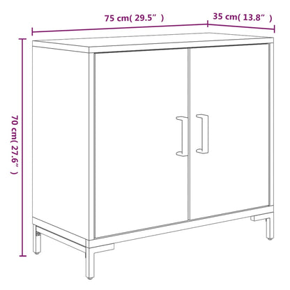Skænk 75x35x70 Cm Massivt Fyrretræ - Billede 7