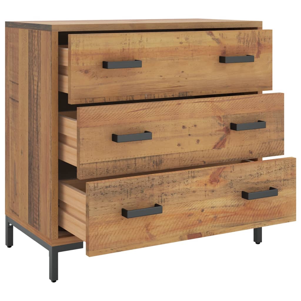 Kommode 75X35X70 Cm Massivt Fyrretræ