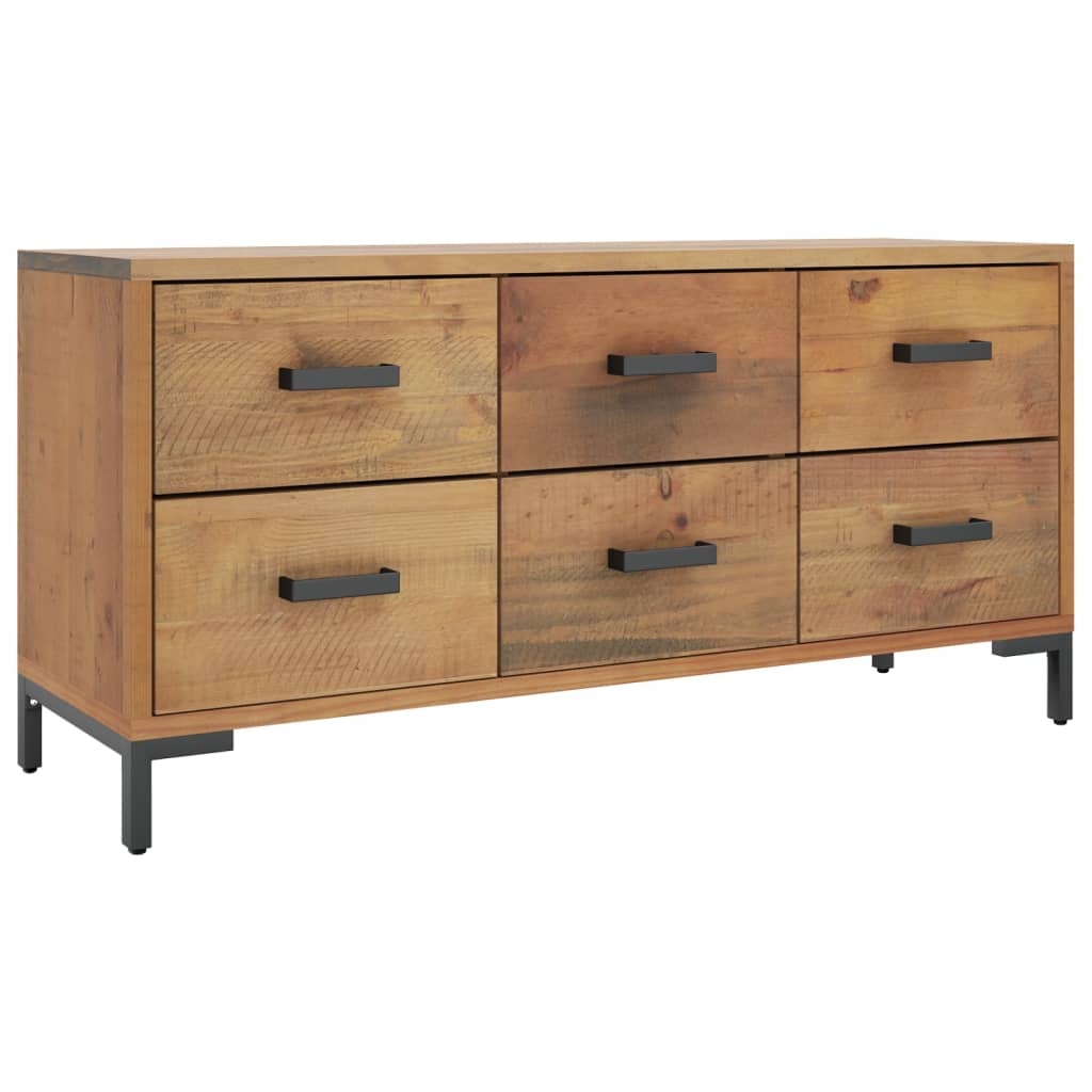 Opbevaringsbænk 110x30x45 Cm Massivt Fyrretræ Brun - Billede 2